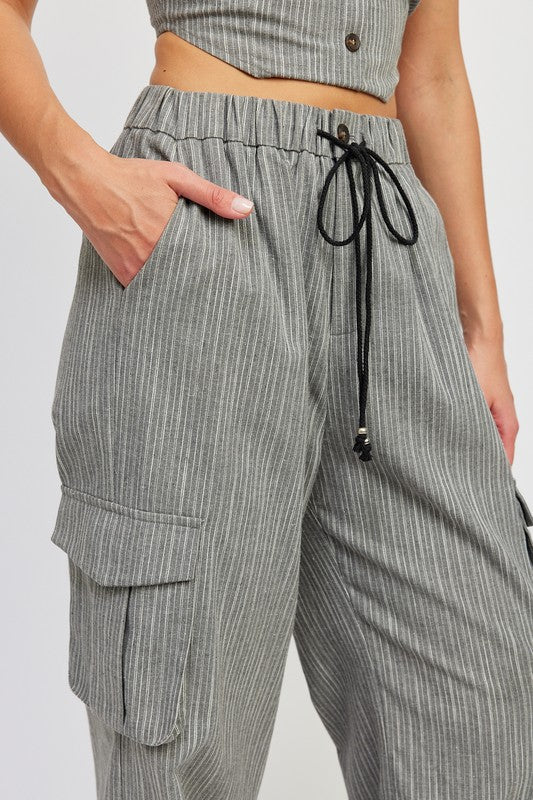 MINC - Buy Striped Khadi Cotton Drawstring Pants Online