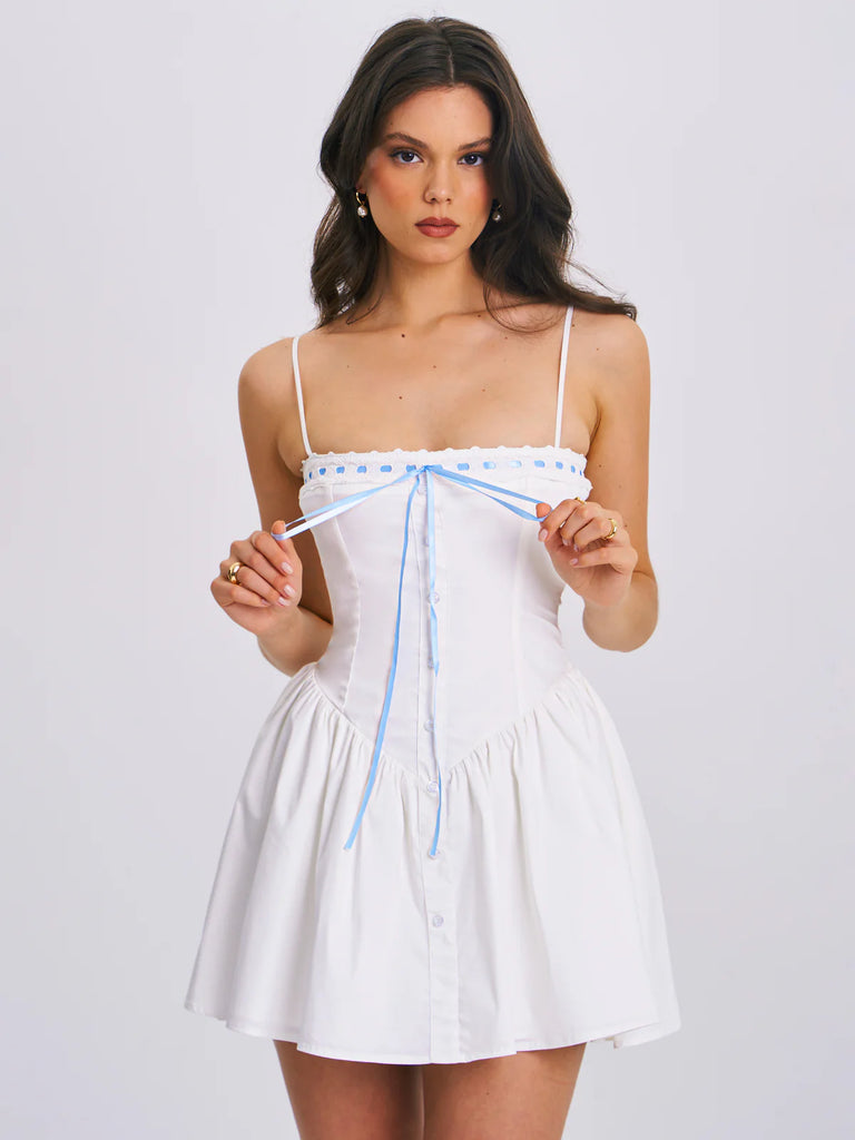 ワンピース Be Mine Back Lace-Up Mini Dress Be Mine Back Lace-Up Long Dress（ワンピース）｜Her lip to