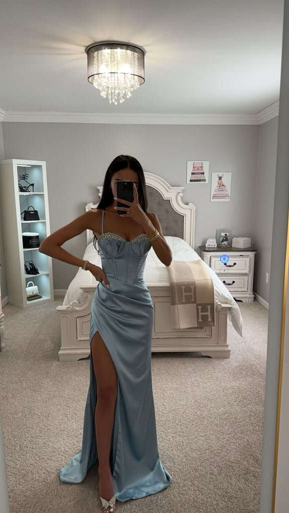 EMBELLISHED SATIN CORSET GOWN – SHOP DDMINE EMBELLISHED SATIN CORSET GOWN – SHOP DDMINE