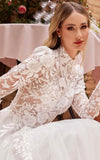 LONG SLEEVE LACE WEDDING BALL GOWN