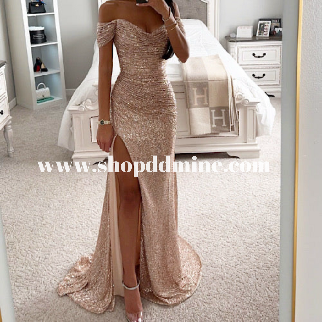 Silver fashion and rose gold dress