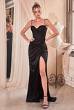 FITTED CORSET DRAPED GOWN