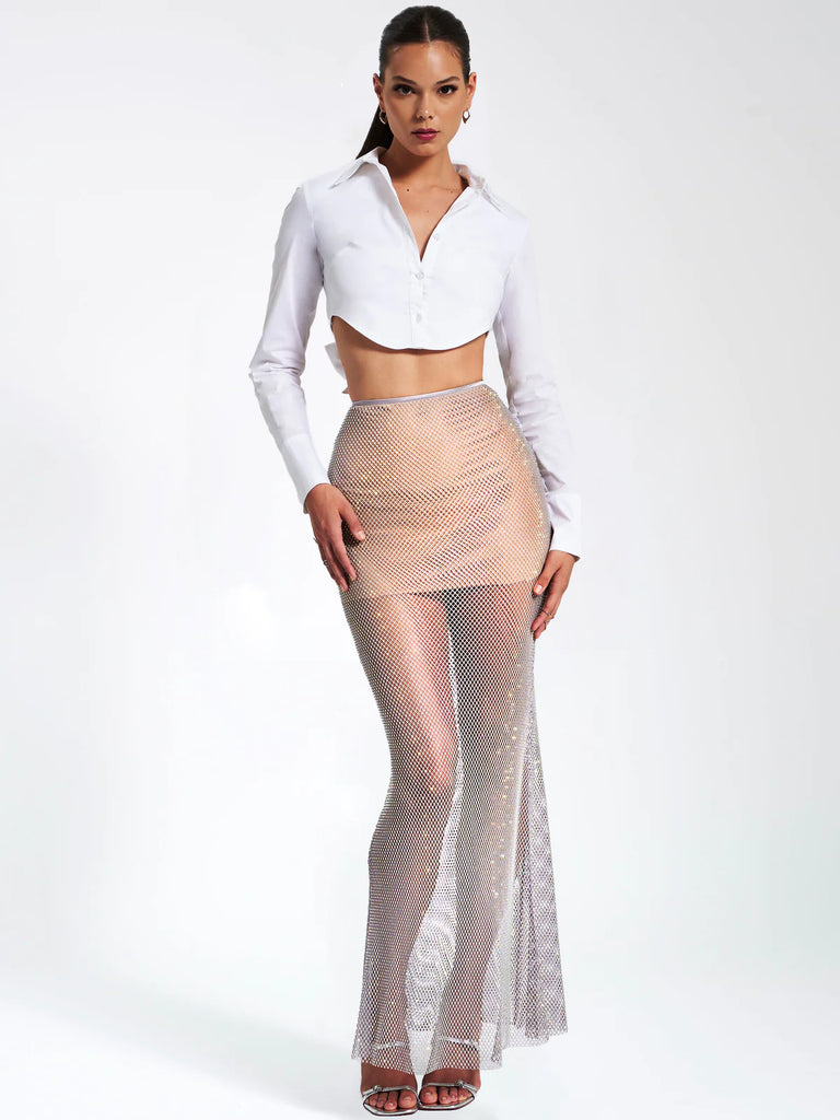 Diamante top mesh skirt