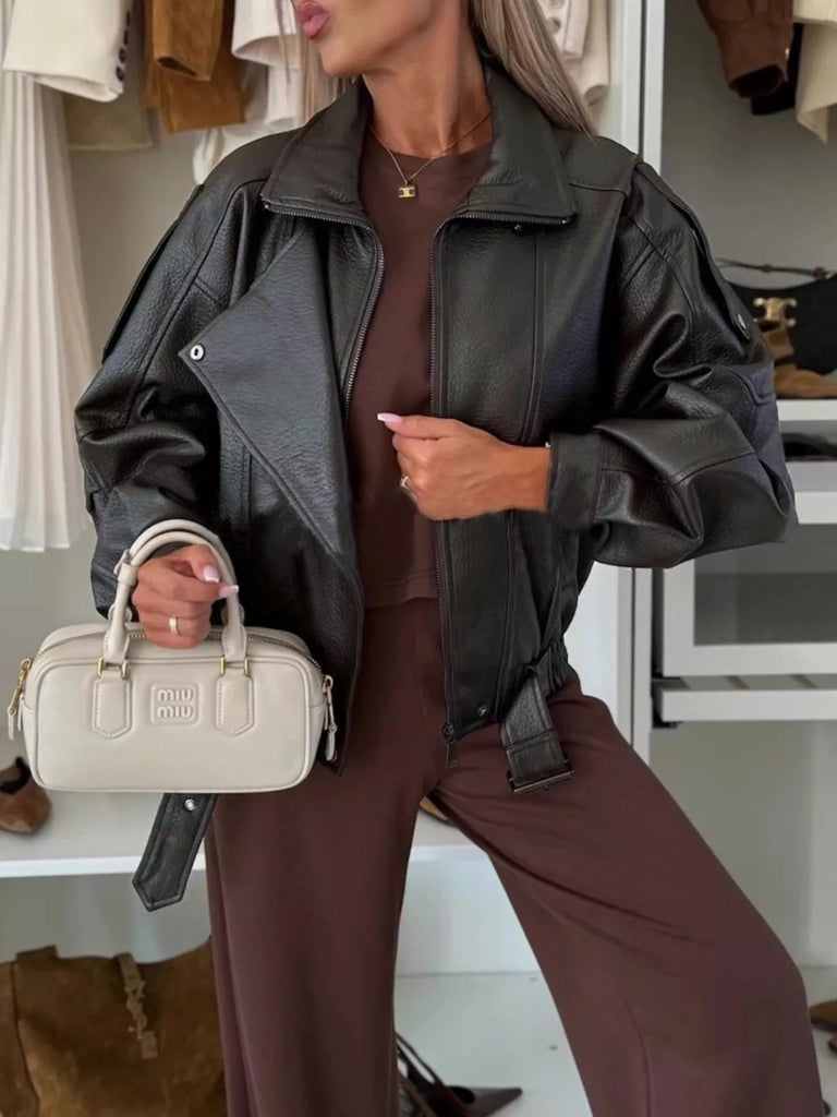 【最終値下げ】épine leather jacket brown epine epine レザージャケットブラウン