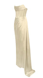 EGG WHITE LINED CORSET GOWN