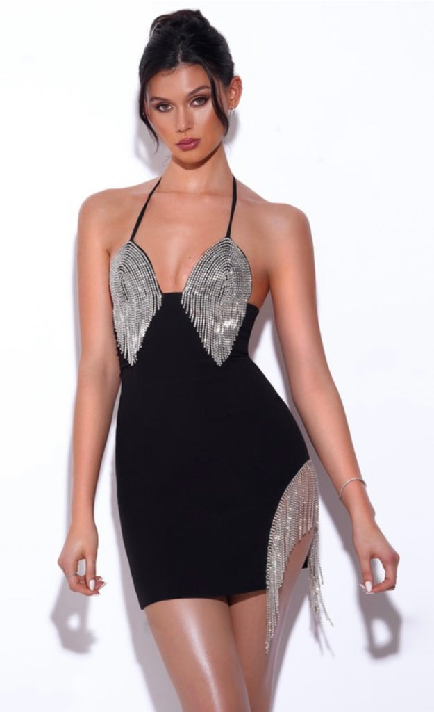 Mini Dress Robe Col Licou Robe De Soirée Mini Sexy à Col Licou Et