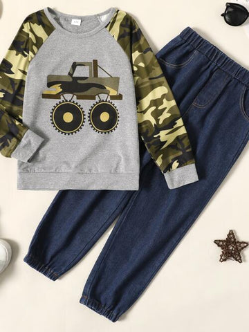 CAMOUFLAGE TOP AND PANT SET
