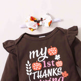 MY 1ST THANKS GIVING BODYSUIT AND PANT SET