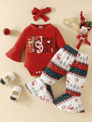 LETTER GRAPHIC BODYSUIT AND PANT SET