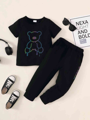 BOYS BEAT GRAPHIC TEE AND JOGGERS SET