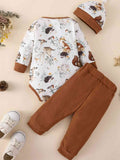 BABY PRINTED BODYSUIT AND WAFFLE KNOT JOGGER SET