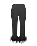 YASMIN SUIT FEATHER TRIM TROUSERS
