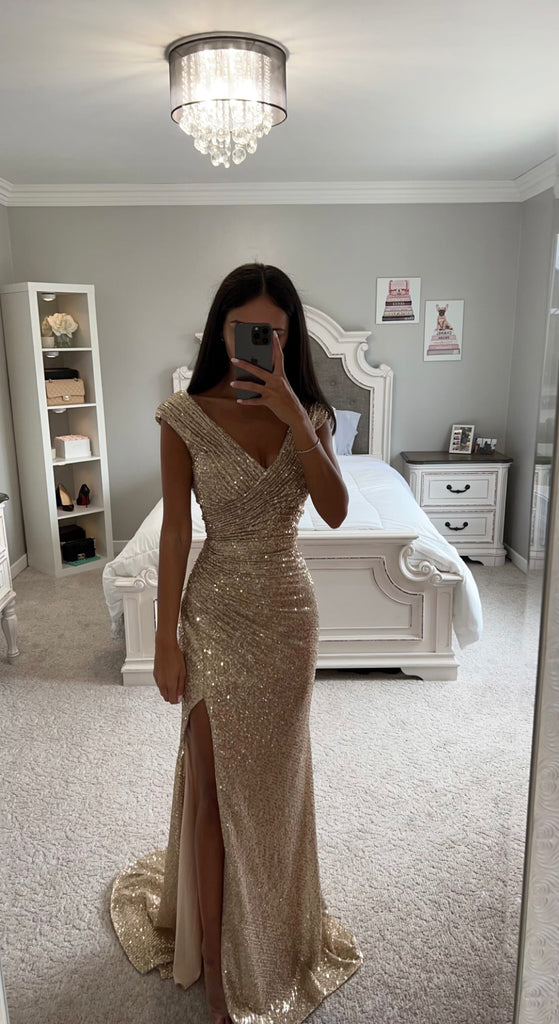 GOLD SEQUIN GOWN SHOP DDMINE