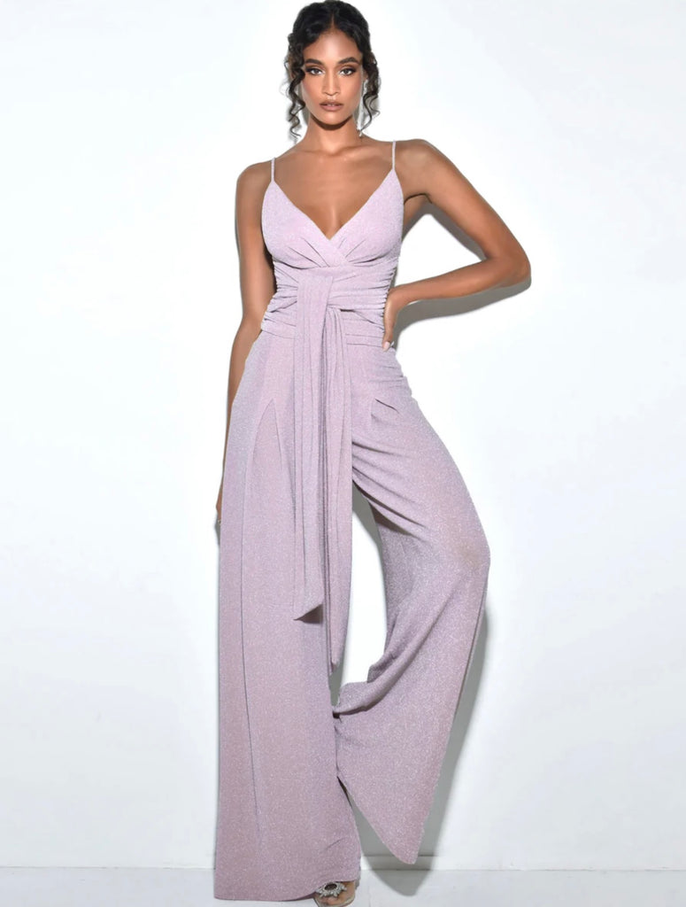 PURPLE METALLIC JUMPSUIT