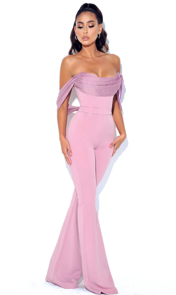 Off shoulder 2025 jumpsuit formal