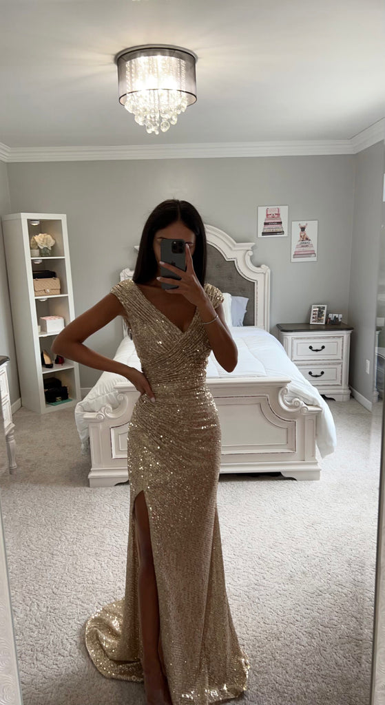 GOLD SEQUIN GOWN SHOP DDMINE