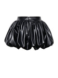 YUNA VEGAN LEATHER BUBBLE HEM SKIRT