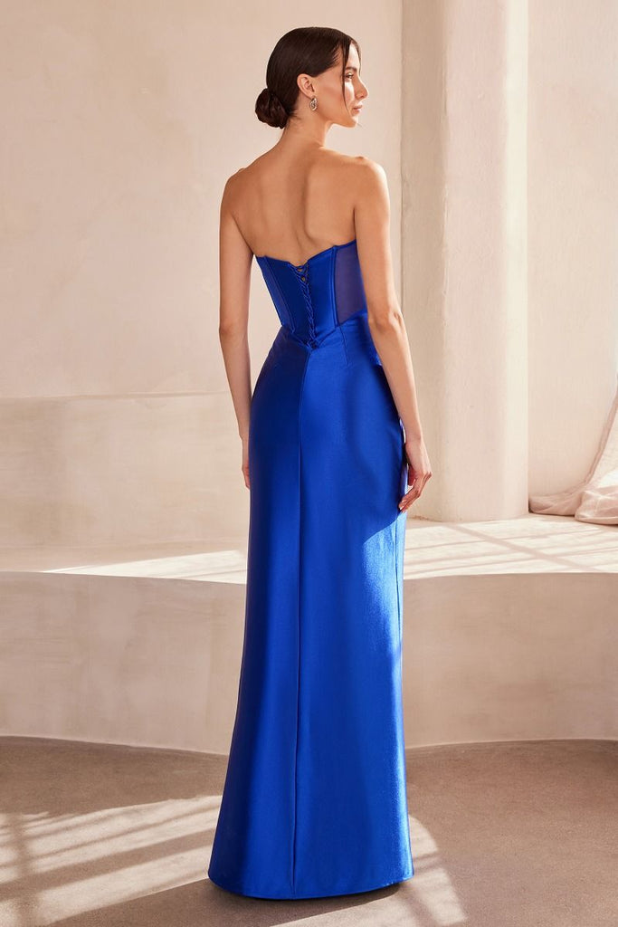 Strapless Corset Bandage Mesh Gown