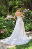 A LINE LACE APPLIQUÉ BRIDAL GOWN