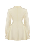 Obelia Off White Long Sleeve Polo Mini Dress