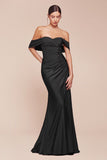 OFF SHOULDER STRETCH SPANDEX GOWN