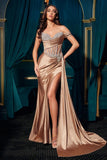 STRAPLESS RHINESTONE CORSET GOWN
