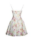 VALDA YELLOW AND PINK LINEN MINI DRESS