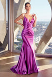STRETCHY FITTED SATIN GOWN