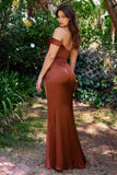 BURGUNDY OFF SHOULDER MAXI DRESS