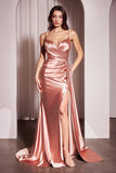 SOFT SATIN FIT & FLARE GOWN