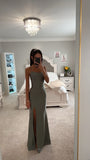 MERMAID LACE UP SATIN GOWN