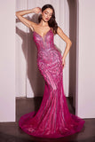 CRYSTAL STRAPLESS EMBELLISHED MERMAID GOWN