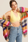 MULTI COLOR OPEN FRONT CARDIGAN