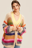 MULTI COLOR OPEN FRONT CARDIGAN