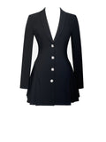 RIA BLAZER NERO MINI ABITO CON DETTAGLI PLISSETTATI