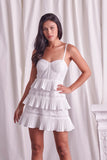 TIERED LACE MINI DRESS