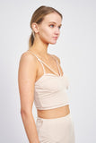 LATICCE FRONT CROPPED CAMI TOP
