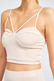 LATICCE FRONT CROPPED CAMI TOP