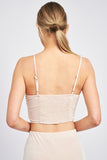 LATICCE FRONT CROPPED CAMI TOP