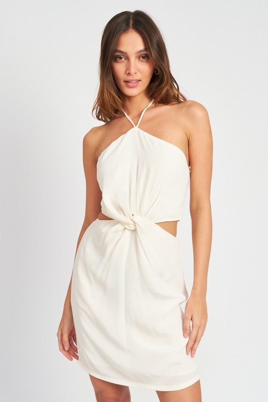 Twisted Cut-Out Mini Dress