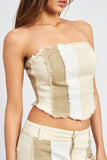 SLEEVELESS BLOCK CORSET TOP