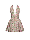 Mackenzie Green And Pink Floral Print Mini Dress