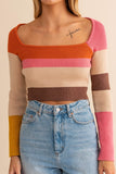 LONG SLEEVE STRIPED SWEATER TOP