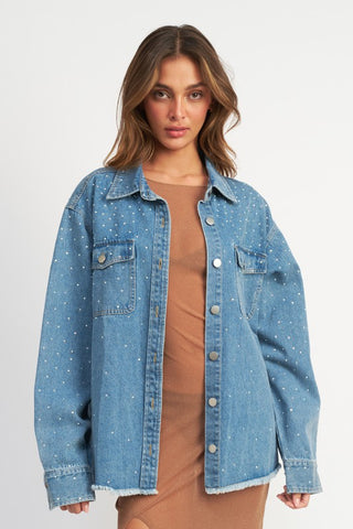 GIACCA IN DENIM CON STRASS OVERSIZE