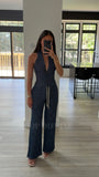Rafaella Ruched Back Cotton Denim Suit Vest
