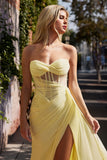 STRAPLESS DRAPED FITTED GOWN