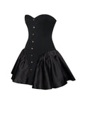 KADEN BLACK DROP WAIST MINI PUFFY DRESS