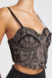 LACE CORSET TOP WITH DETACHABLE STRAPS