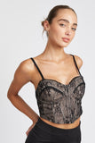 LACE CORSET TOP WITH DETACHABLE STRAPS