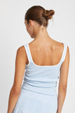 RIBBED TANK TOP WITH CONTRASTED SEAM